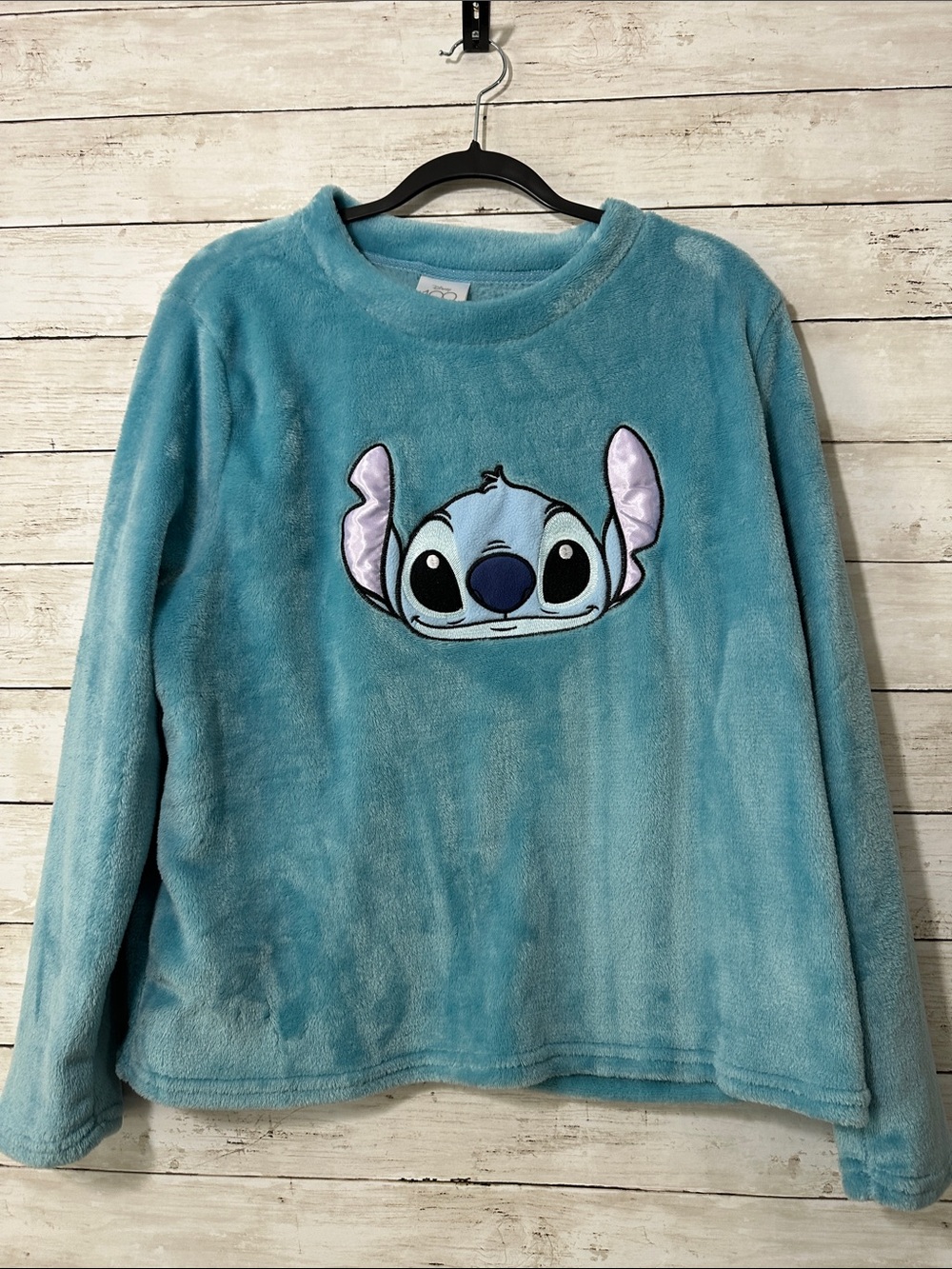 Disney 100 Lilo & Stitch Blue Fuzzy Fleece Plush Pajama Top  Women's XL(16-18)